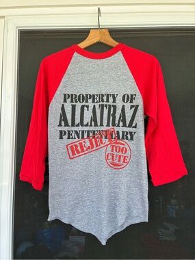 Vintage Dead Stock Alcatraz Penitentiary Raglan 3/4 Sleeve Shirt USA Small